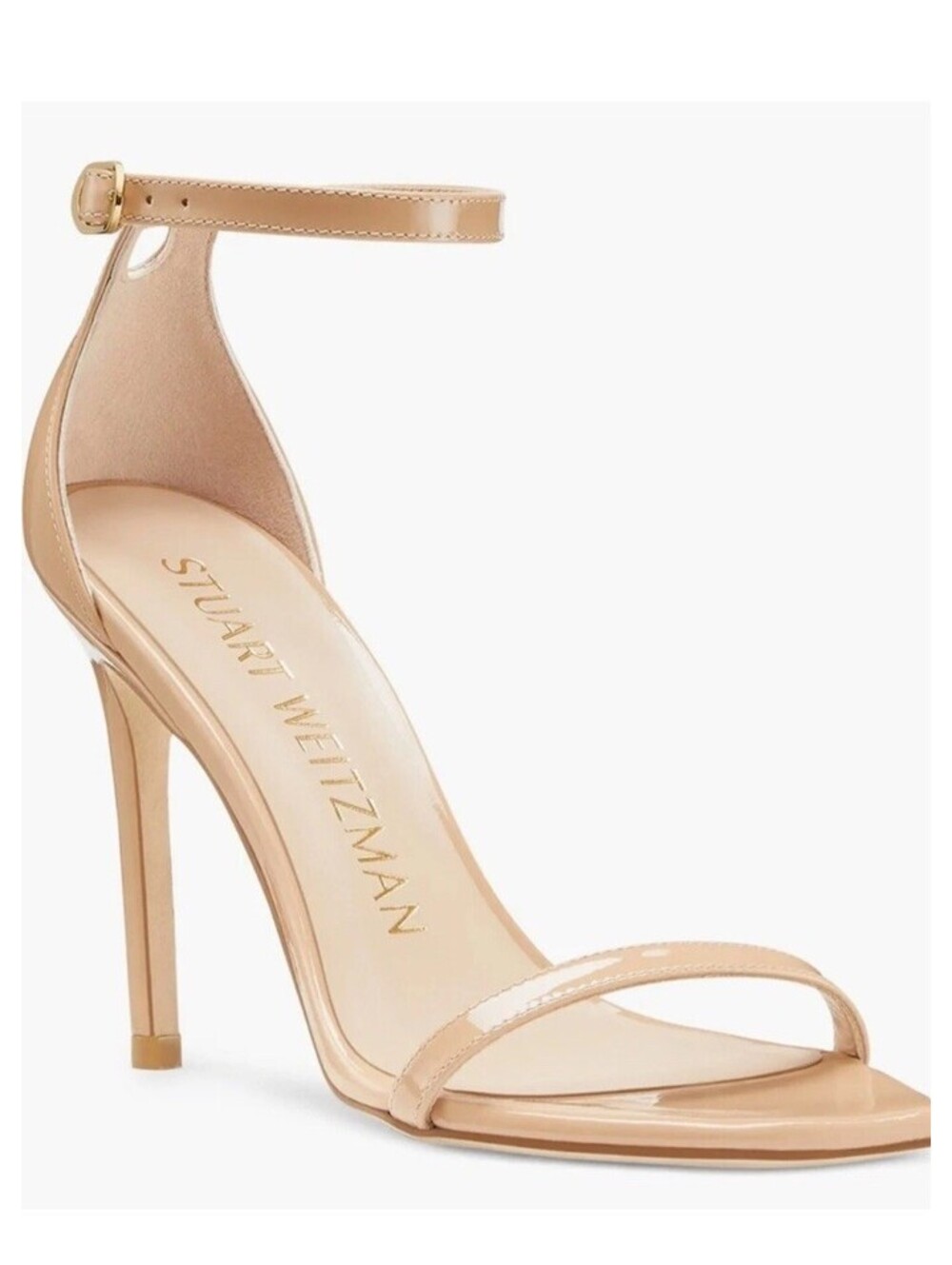 $475 Stuart Weitzman 100 Shoes 9.5 B Nudistcurve Ankle Strap Heels Sandals